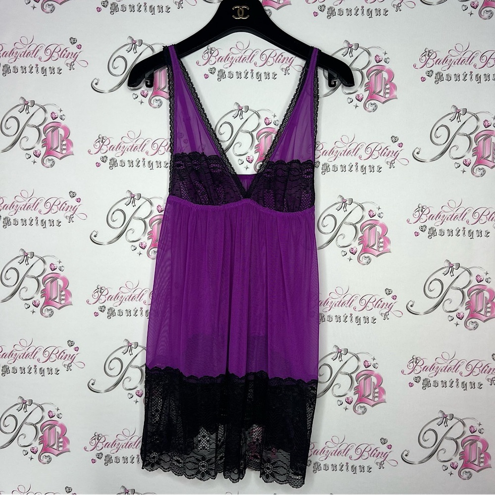 Victoria secret chemise babydoll dress lingerie sleepwear sexy cute. Purple 💜☮️